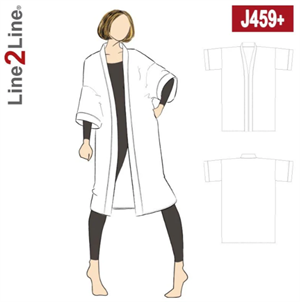 Line2Line snitmønster - J459 Kimono, PLUS